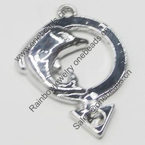 Pendant, Zinc Alloy Jewelry Findings, Dolphin 22x29mm, Sold by Bag  