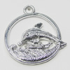 Pendant, Zinc Alloy Jewelry Findings, Dolphin 26x30mm, Sold by Bag  