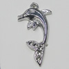 Pendant, Zinc Alloy Jewelry Findings, Dolphin 17x33mm, Sold by Bag  
