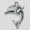 Pendant, Zinc Alloy Jewelry Findings, Dolphin 23x30mm, Sold by Bag  