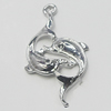 Pendant, Zinc Alloy Jewelry Findings, Dolphin 24x41mm, Sold by Bag  