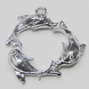 Pendant, Zinc Alloy Jewelry Findings, Dolphin 28x30mm, Sold by Bag  
