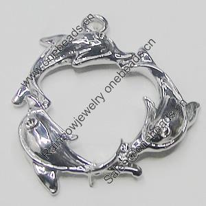 Pendant, Zinc Alloy Jewelry Findings, Dolphin 28x30mm, Sold by Bag  