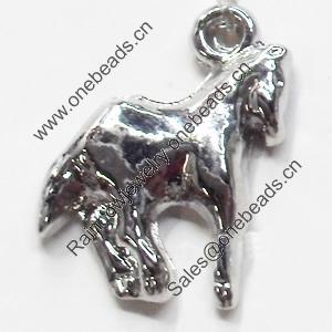 Pendant, Zinc Alloy Jewelry Findings, Horse, 16x19mm, Sold by Bag  