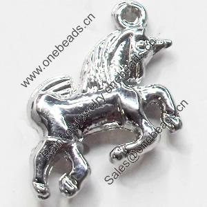 Pendant, Zinc Alloy Jewelry Findings, Horse, 16x24mm, Sold by Bag  