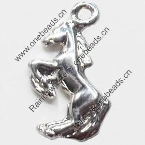 Pendant, Zinc Alloy Jewelry Findings, Horse, 11x21mm, Sold by Bag  
