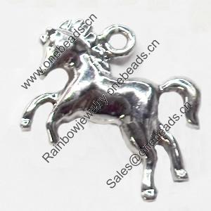 Pendant, Zinc Alloy Jewelry Findings, Horse, 20x21mm, Sold by Bag  