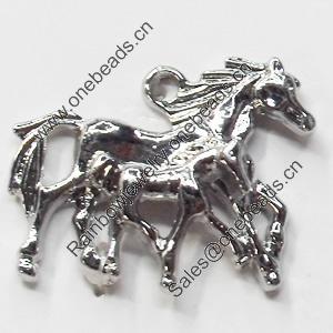 Pendant, Zinc Alloy Jewelry Findings, Horse, 28x21mm, Sold by Bag  