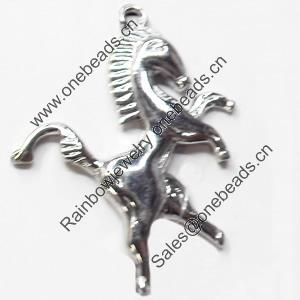 Pendant, Zinc Alloy Jewelry Findings, Horse, 33x43mm, Sold by Bag  