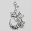 Pendant Setting Zinc Alloy Jewelry Findings, 17x34mm, Sold by Bag  
