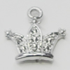 Pendant Setting Zinc Alloy Jewelry Findings, Crown 17x17mm, Sold by Bag  