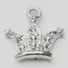 Pendant Setting Zinc Alloy Jewelry Findings, Crown 17x17mm, Sold by Bag  