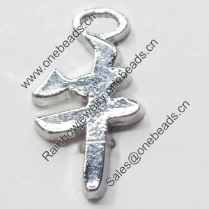 Pendant, Zinc Alloy Jewelry Findings, 11x20mm, Sold by Bag  