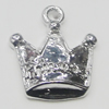 Pendant, Zinc Alloy Jewelry Findings, Crown 15x18mm, Sold by Bag  