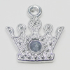 Pendant Setting Zinc Alloy Jewelry Findings, Crown 18x19mm, Sold by Bag  