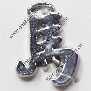 Pendant, Zinc Alloy Jewelry Findings, 13x18mm, Sold by Bag