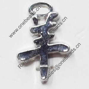 Pendant, Zinc Alloy Jewelry Findings, 12x19mm, Sold by Bag  