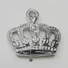 Pendant, Zinc Alloy Jewelry Findings, Crown 18x17mm, Sold by Bag  