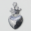 Pendant, Zinc Alloy Jewelry Findings, Crown 14x25mm, Sold by Bag  
