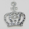 Pendant Setting Zinc Alloy Jewelry Findings, Crown 20x25mm, Sold by Bag  