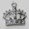 Pendant, Zinc Alloy Jewelry Findings, Crown 21x21mm, Sold by Bag  