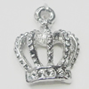 Pendant Setting Zinc Alloy Jewelry Findings, Crown 14x17mm, Sold by Bag  