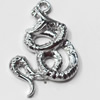 Pendant, Zinc Alloy Jewelry Findings, Snake, 24x32mm, Sold by Bag  