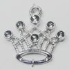 Pendant Setting Zinc Alloy Jewelry Findings, Crown 23x24mm, Sold by Bag  