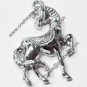 Pendant, Zinc Alloy Jewelry Findings, Horse, 26x38mm, Sold by Bag  