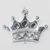 Pendant Setting Zinc Alloy Jewelry Findings, Crown 26x20mm, Sold by Bag  