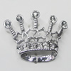 Pendant Setting Zinc Alloy Jewelry Findings, Crown 24x17mm, Sold by Bag  