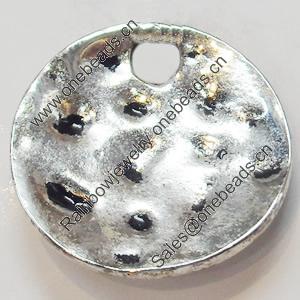 Pendant, Zinc Alloy Jewelry Findings, Flat Round, 17mm, Sold by Bag  