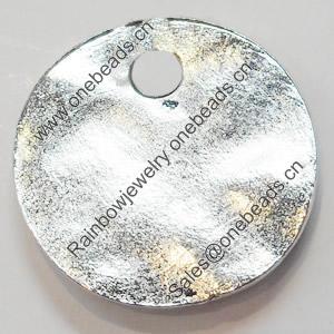 Pendant, Zinc Alloy Jewelry Findings, Flat Round, 20mm, Sold by Bag  