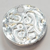 Pendant, Zinc Alloy Jewelry Findings, Flat Round, 17mm, Sold by Bag  