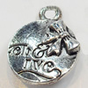 Pendant, Zinc Alloy Jewelry Findings, 13x17mm, Sold by Bag  