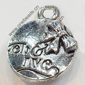 Pendant, Zinc Alloy Jewelry Findings, 13x17mm, Sold by Bag  