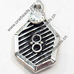 Pendant, Zinc Alloy Jewelry Findings, 15x25mm, Sold by Bag  