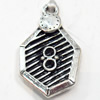Pendant, Zinc Alloy Jewelry Findings, 15x25mm, Sold by Bag  