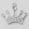 Pendant Setting Zinc Alloy Jewelry Findings, Crown 30x38mm, Sold by Bag  