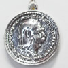 Pendant, Zinc Alloy Jewelry Findings, 24x26mm, Sold by Bag  