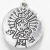 Pendant, Zinc Alloy Jewelry Findings, 24x28mm, Sold by Bag  