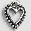 Pendant, Zinc Alloy Jewelry Findings, Heart, 14x17mm, Sold by Bag  