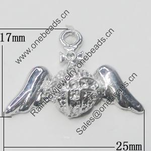 Pendant, Zinc Alloy Jewelry Findings, Bird 25x17mm, Sold by Bag  