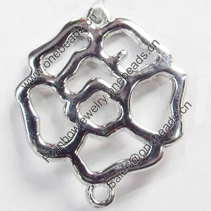Pendant, Zinc Alloy Jewelry Findings, Flower, 23x28mm, Sold by Bag  