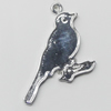 Pendant, Zinc Alloy Jewelry Findings, Bird 25x39mm, Sold by Bag  