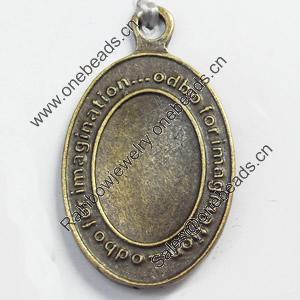 Pendant, Zinc Alloy Jewelry Findings, 17x30mm, Sold by Bag  
