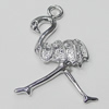 Pendant, Zinc Alloy Jewelry Findings, Bird 25x36mm, Sold by Bag  