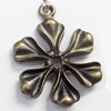 Pendant, Zinc Alloy Jewelry Findings, Flower, 22x30mm, Sold by Bag  