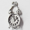 Pendant, Zinc Alloy Jewelry Findings, Clock，8x18mm, Sold by Bag  