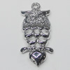 Pendant, Zinc Alloy Jewelry Findings, Bird 16x35mm, Sold by Bag  